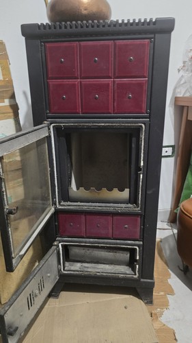 Stufa legna metallo ceramica - a,